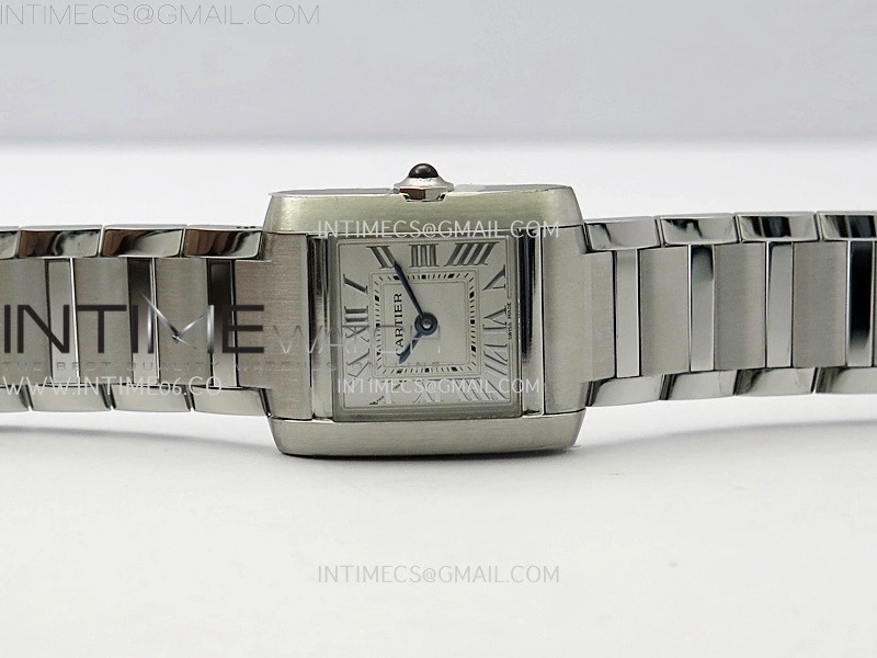 Tank Francaise Ladies 21.2mm SS 8848F 1:1 Best Edition Silver Dial on SS Bracelet Ronda Quartz V2
